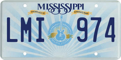 MS license plate LMI974