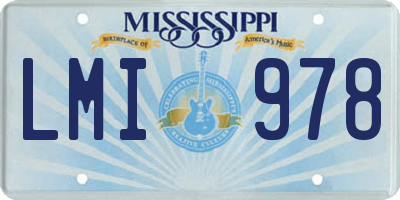 MS license plate LMI978