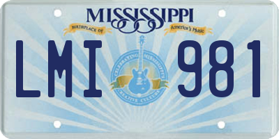 MS license plate LMI981