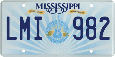 MS license plate LMI982
