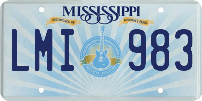 MS license plate LMI983