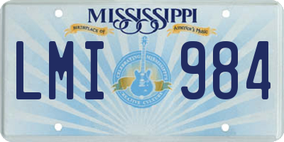 MS license plate LMI984