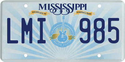 MS license plate LMI985