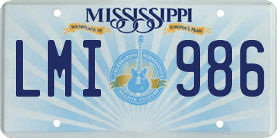 MS license plate LMI986