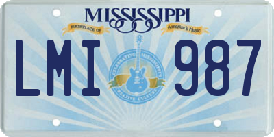 MS license plate LMI987