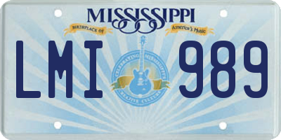 MS license plate LMI989