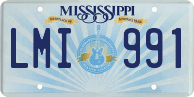 MS license plate LMI991