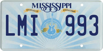 MS license plate LMI993
