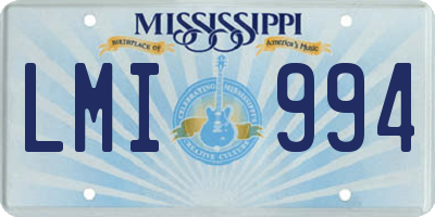 MS license plate LMI994