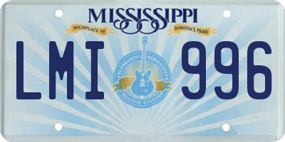MS license plate LMI996