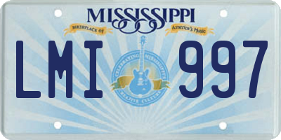 MS license plate LMI997