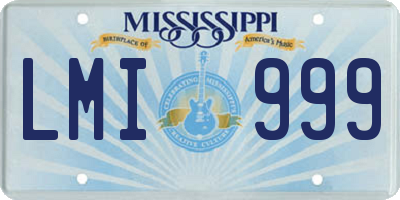 MS license plate LMI999
