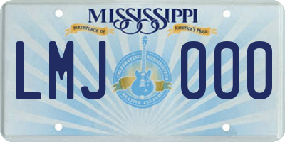 MS license plate LMJ000