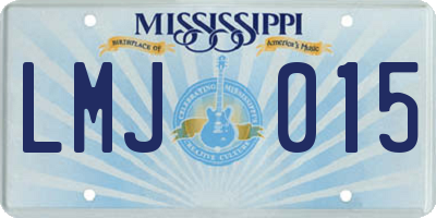 MS license plate LMJ015
