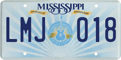 MS license plate LMJ018