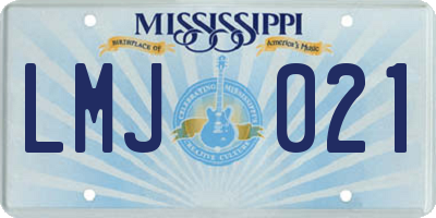 MS license plate LMJ021