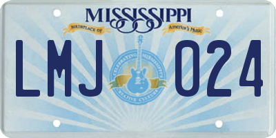 MS license plate LMJ024