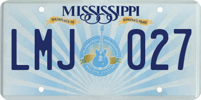 MS license plate LMJ027
