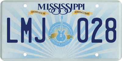MS license plate LMJ028