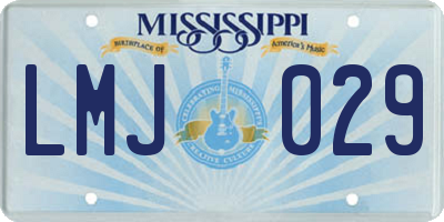 MS license plate LMJ029
