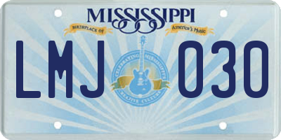 MS license plate LMJ030