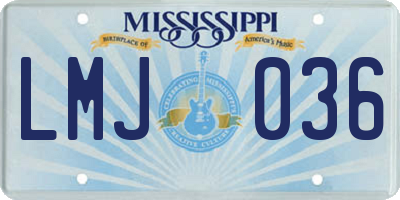 MS license plate LMJ036