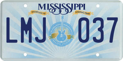 MS license plate LMJ037