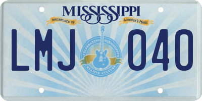 MS license plate LMJ040