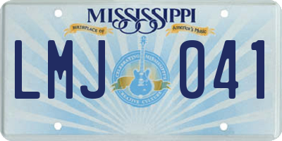MS license plate LMJ041
