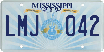 MS license plate LMJ042