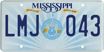 MS license plate LMJ043