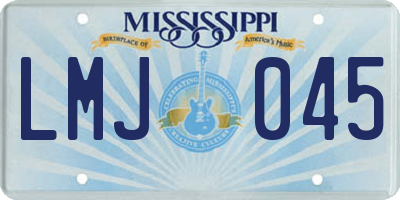MS license plate LMJ045