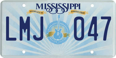 MS license plate LMJ047