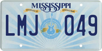 MS license plate LMJ049