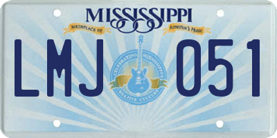 MS license plate LMJ051