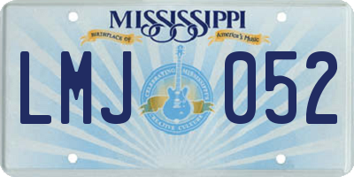 MS license plate LMJ052