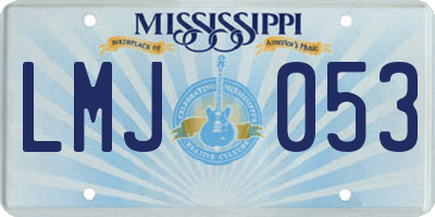 MS license plate LMJ053