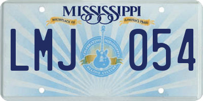 MS license plate LMJ054