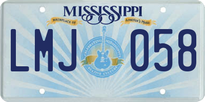 MS license plate LMJ058