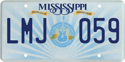 MS license plate LMJ059