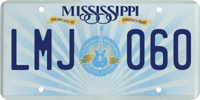 MS license plate LMJ060