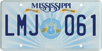 MS license plate LMJ061