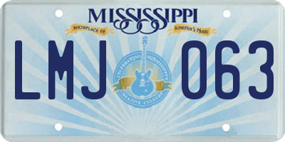 MS license plate LMJ063