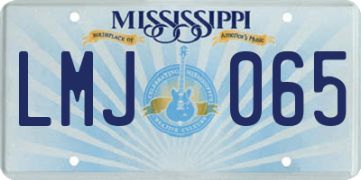 MS license plate LMJ065
