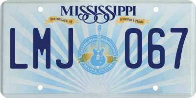 MS license plate LMJ067