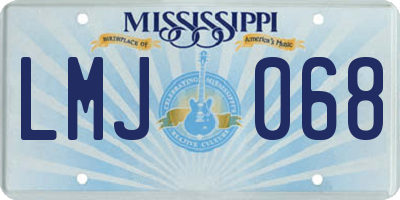 MS license plate LMJ068