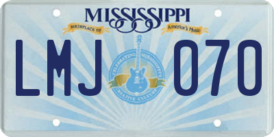 MS license plate LMJ070