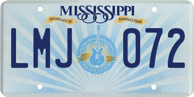 MS license plate LMJ072