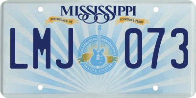 MS license plate LMJ073