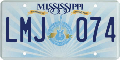 MS license plate LMJ074